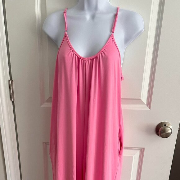 Womens Casual Loose Sleeveless Jumpsuit Spaghetti Strap Stretchy Wide Leg - Picture 1 of 8